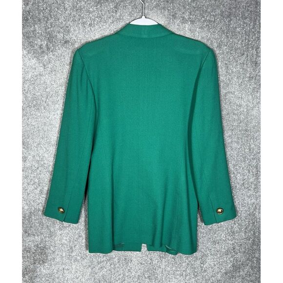 Vintage KASPER for ASL Wool Blazer Womens Size 8 Green One Button Lined - Picture 2 of 8
